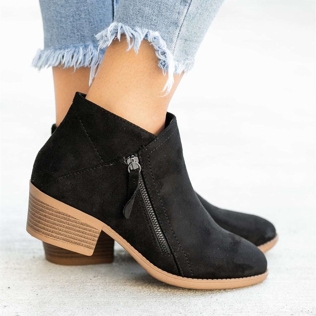 Chic Women's Ankle Boots with Zipper
