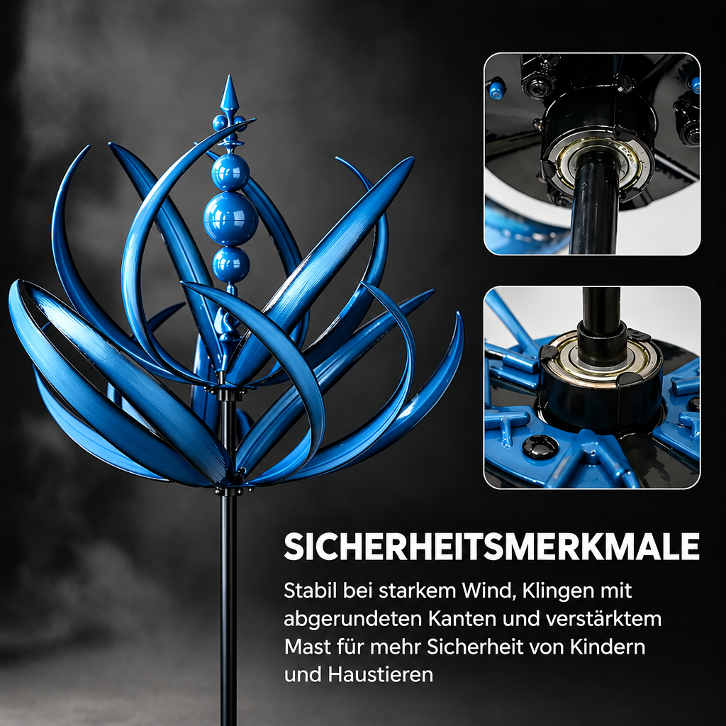 Weathervane: Metal Lotus Wind Spinner – Rust-Resistant Garden Decoration