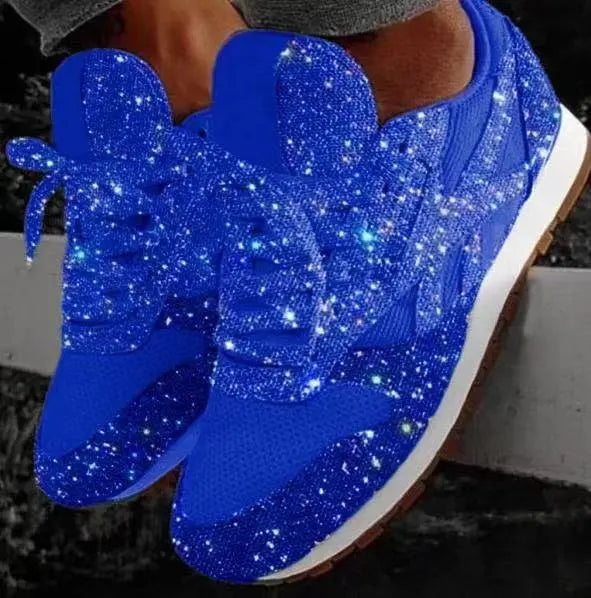 Women's Glitter Trainers with Sporty Comfort - Leona