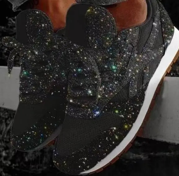 Women's Glitter Trainers with Sporty Comfort - Leona