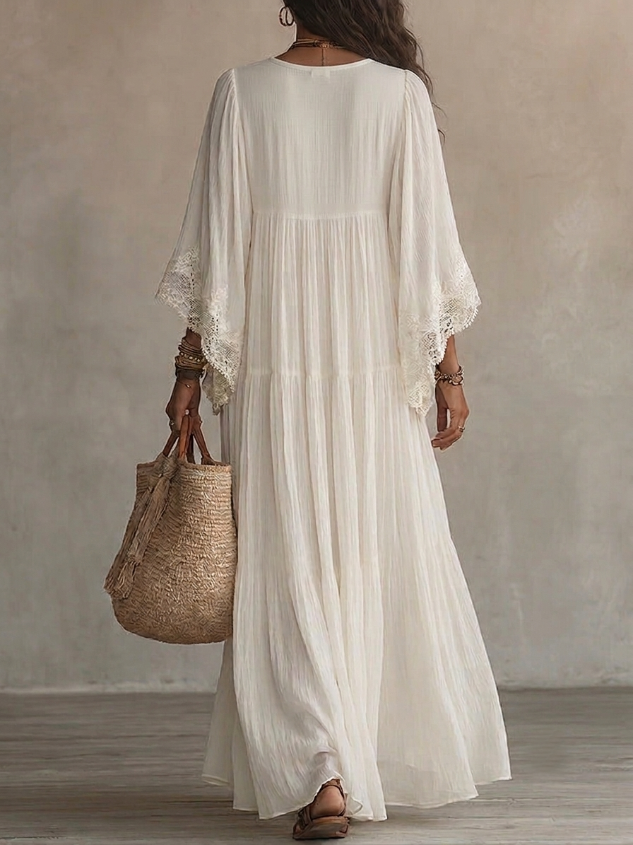 Liora™ | Tummy-Concealing Bohemian Lace Dress