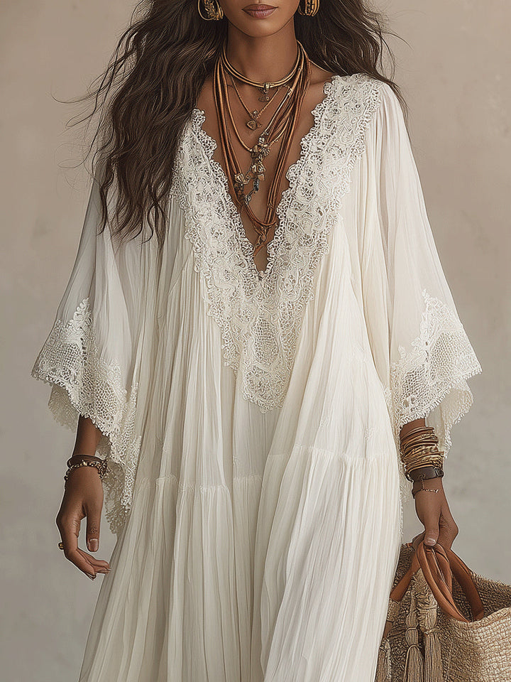 Liora™ | Tummy-Concealing Bohemian Lace Dress