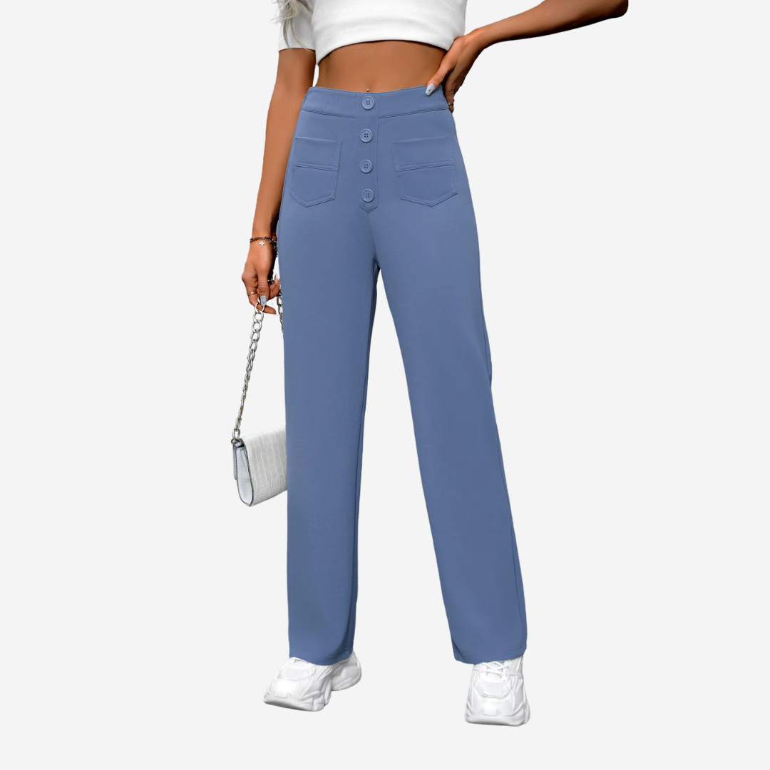 High-Waisted Straight-Leg Trousers for Women