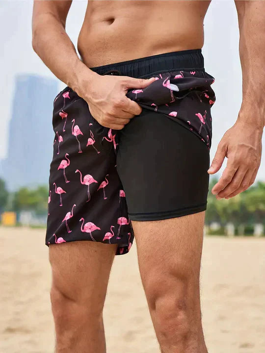 Trendy Men’s Swim Shorts with Lining and Phone Pocket