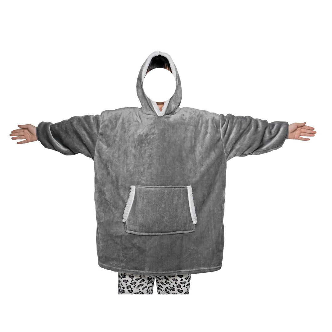 Blanket hoodie in flannel with hood and pocket – one size