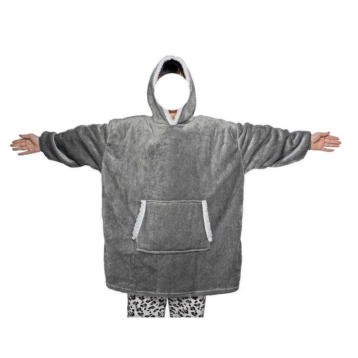 Blanket hoodie in flannel with hood and pocket – one size