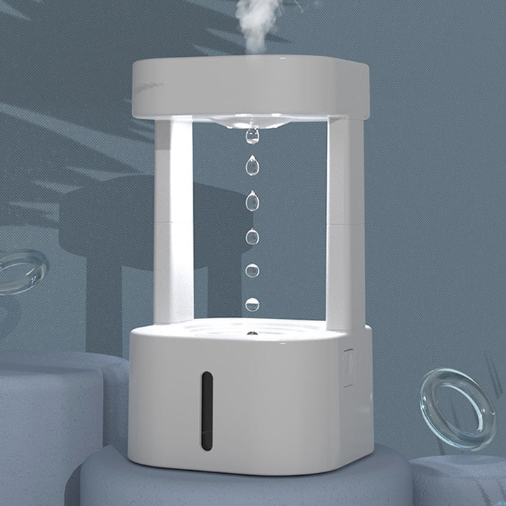Anti-gravity humidifier with 580 ml tank and auto-stop