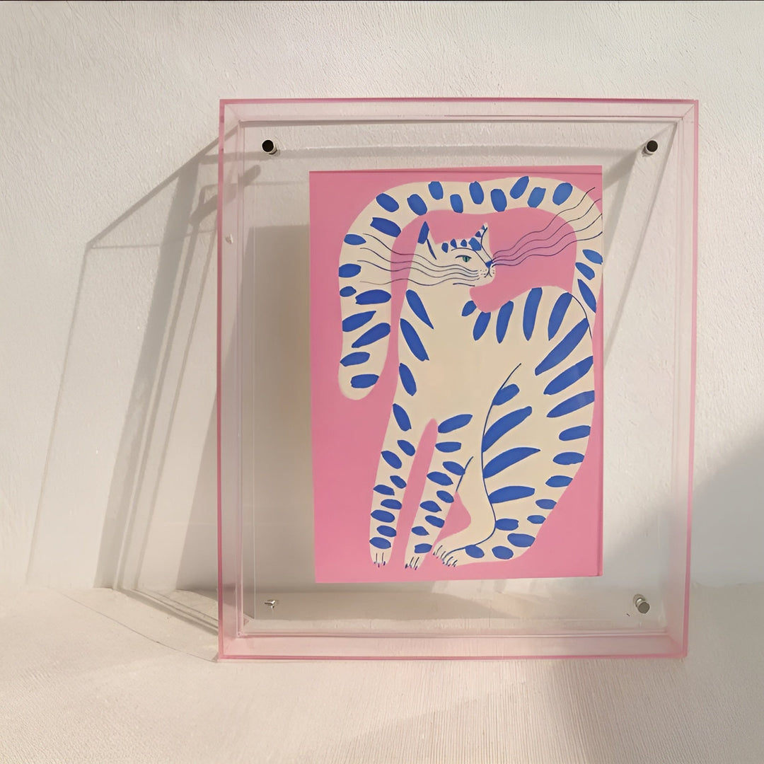 Neon Acrylic Picture Frame – Retro 1980s Style, Modern Decorative Photo Frame