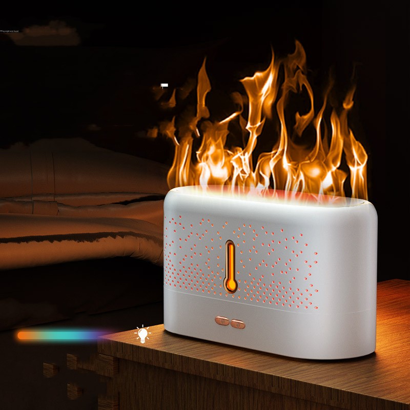 Ultrasonic flame diffuser with scented oil included, 200 ml tank