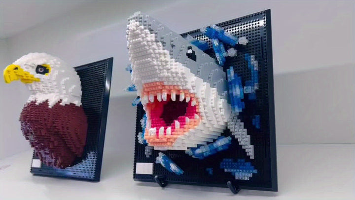 3D Creative Building Blocks – Shark and Eagle Collection