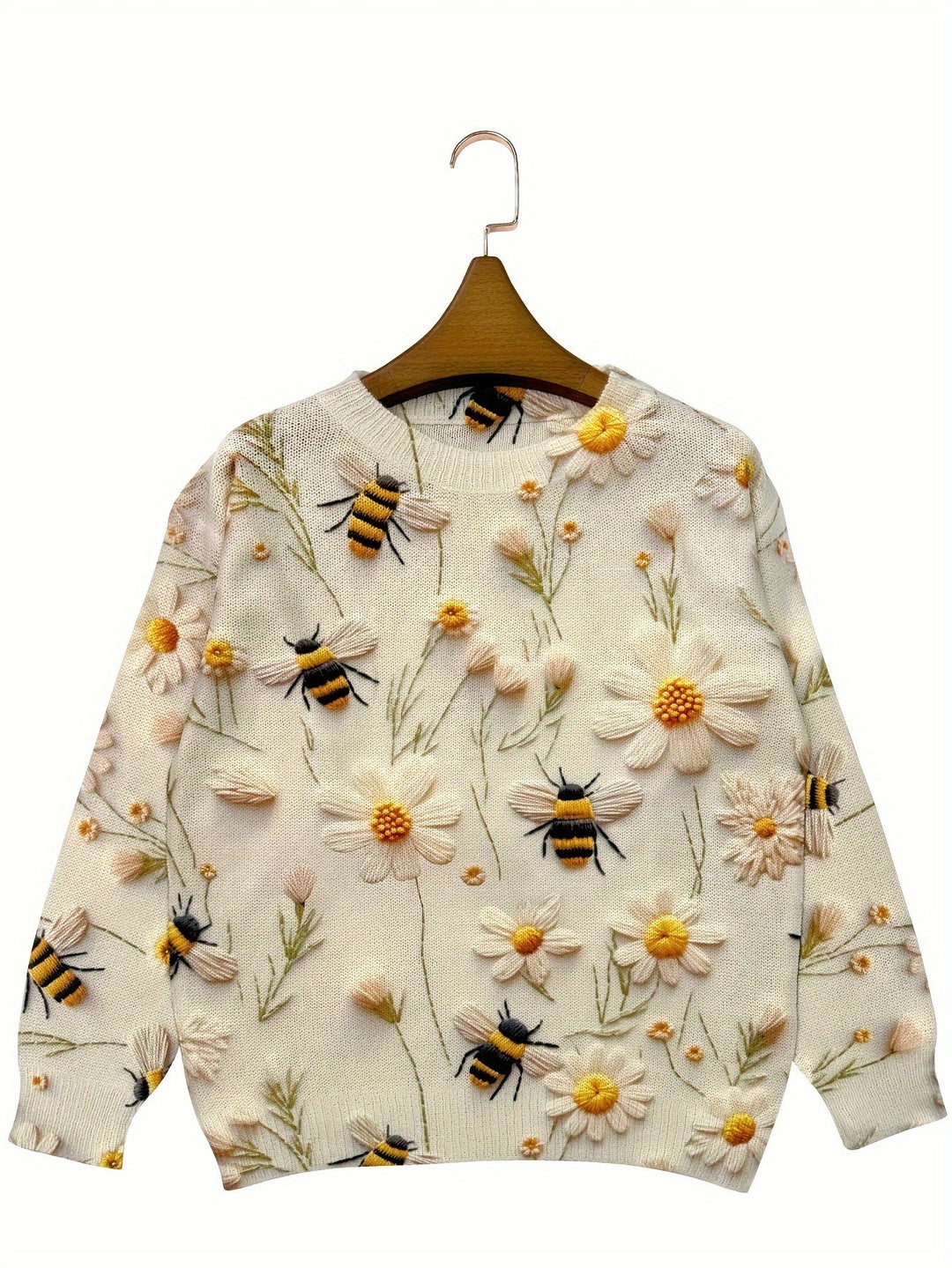 Trendy Women's Jumper with Bee Motif - Sophie