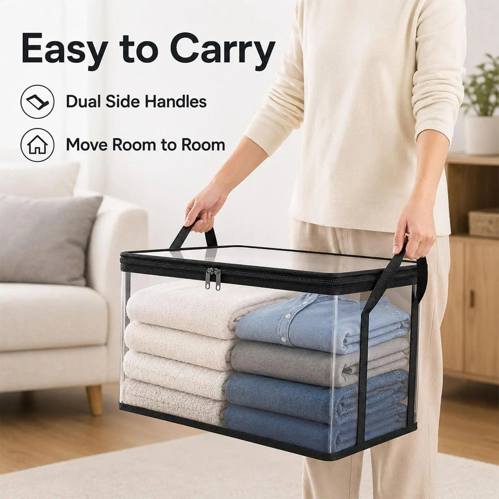 Transparent Storage Bags – Wardrobe and Moving Organiser