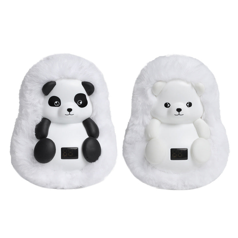 Rechargeable plush hand warmer as a polar bear or panda