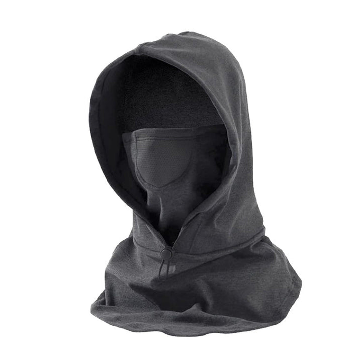 Windproof face mask with hood and neck warmer for cycling