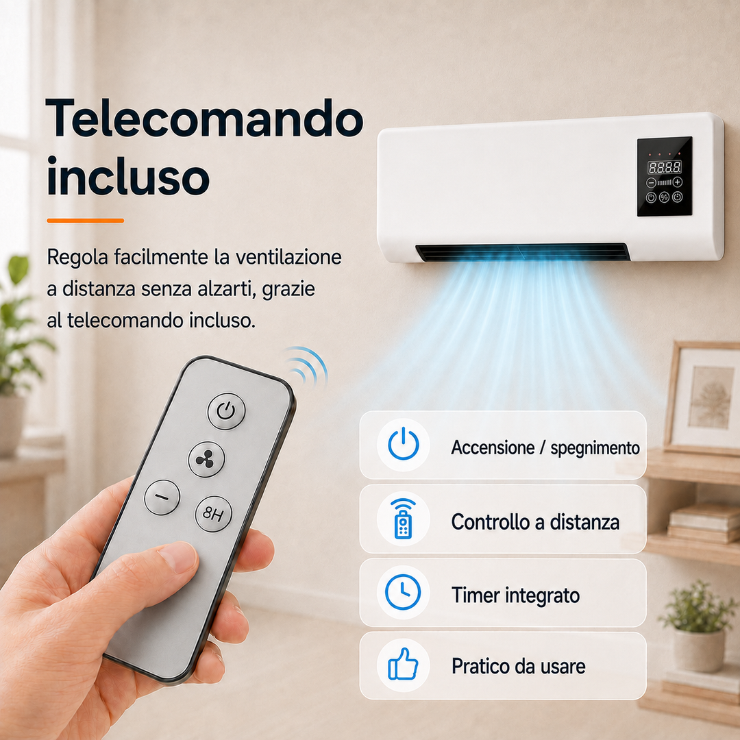 Compact Wall Fan – Portable Cooling with Remote Control