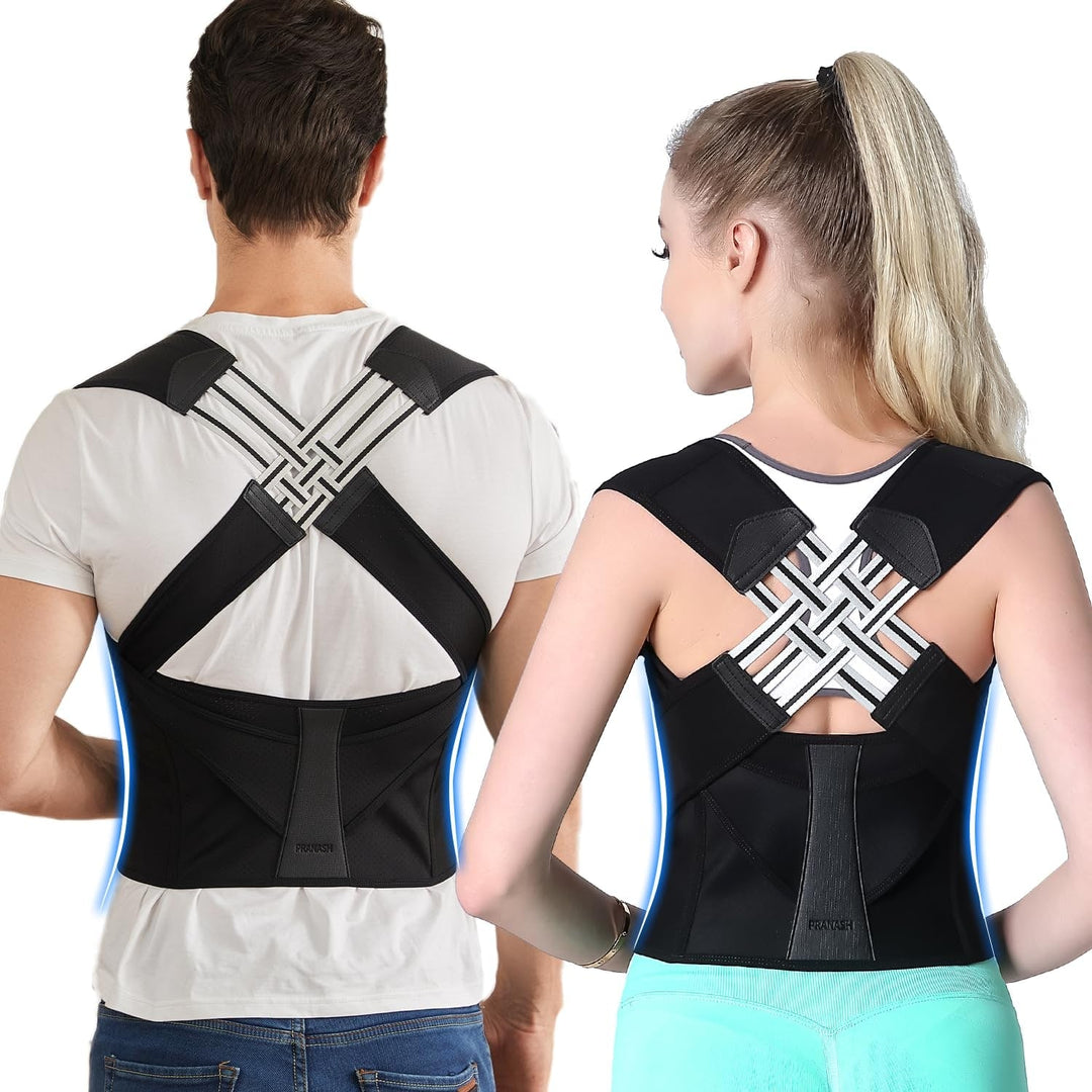Back Posture Corrector Brace with Lower Support Belt and Adjustable Straps