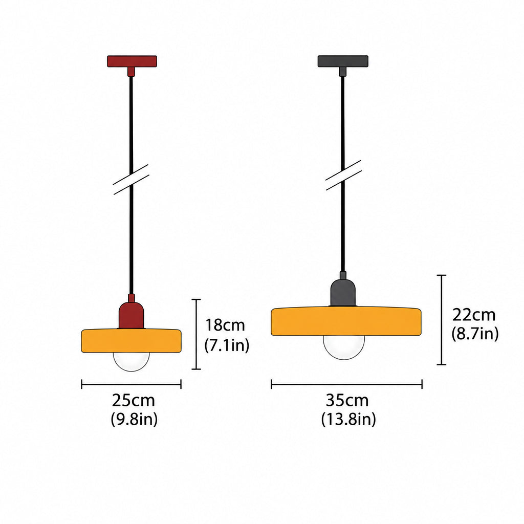 Bauhaus Pendant Light in Coloured Glass