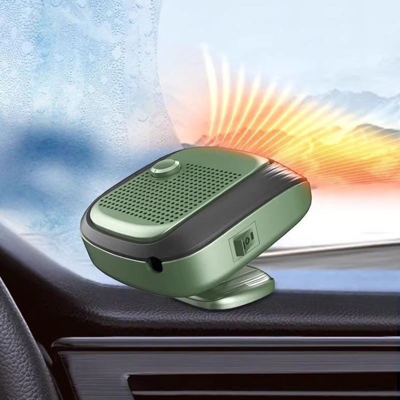 Compact car heater with 360° swivel and fast warmth