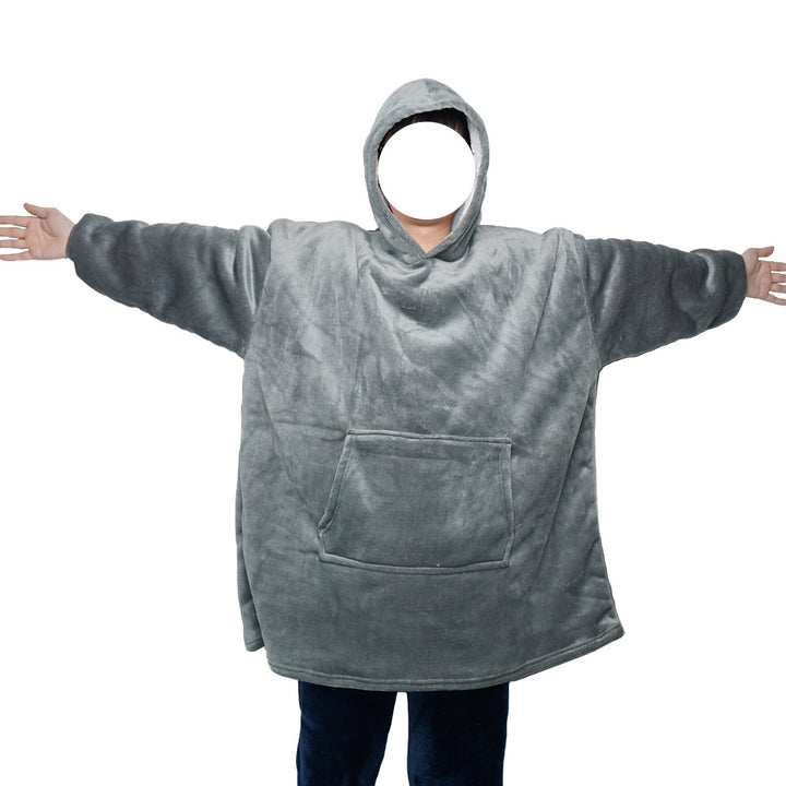 Blanket hoodie in flannel with hood and pocket – one size
