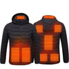 Lightweight heated men's jacket with hood and 8 heat zones