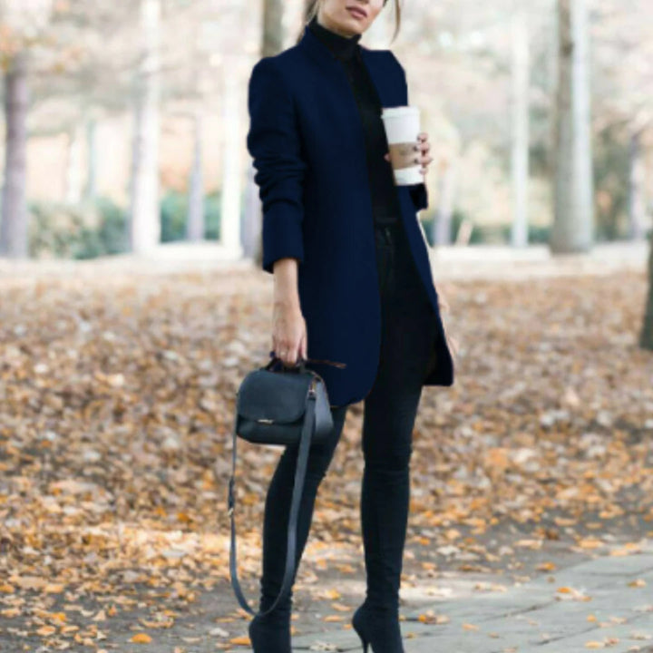 Women’s Stand-Collar Winter Coat  – Elegant Over-Layer with Classic Warmth