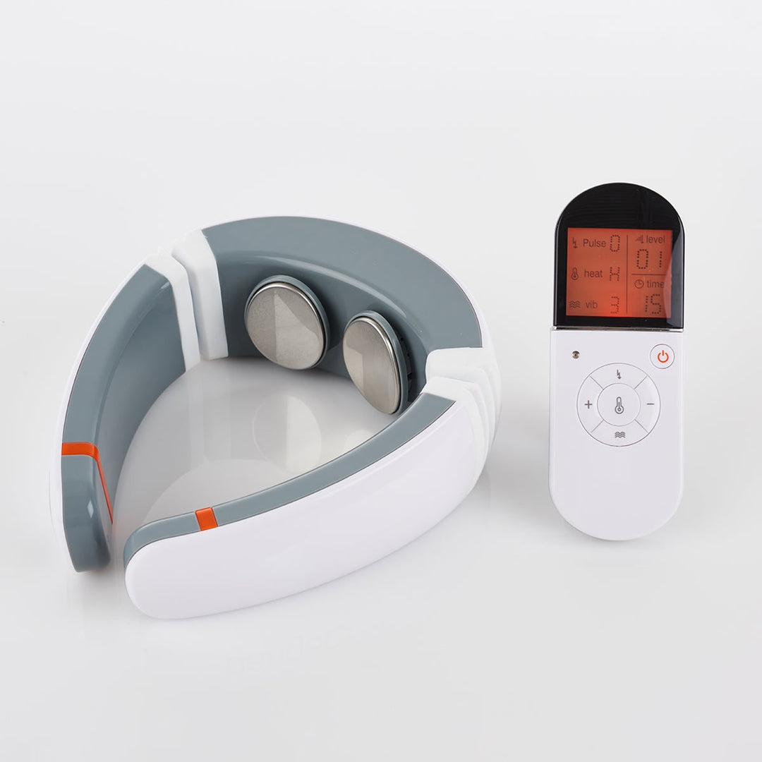Cordless Heated Neck Massager with Remote Control and Vibration Therapy