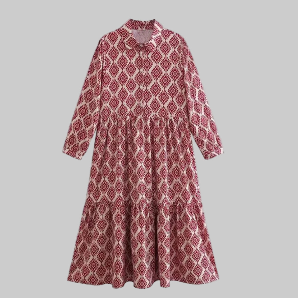 Women’s Long-Sleeve Geometric Dress