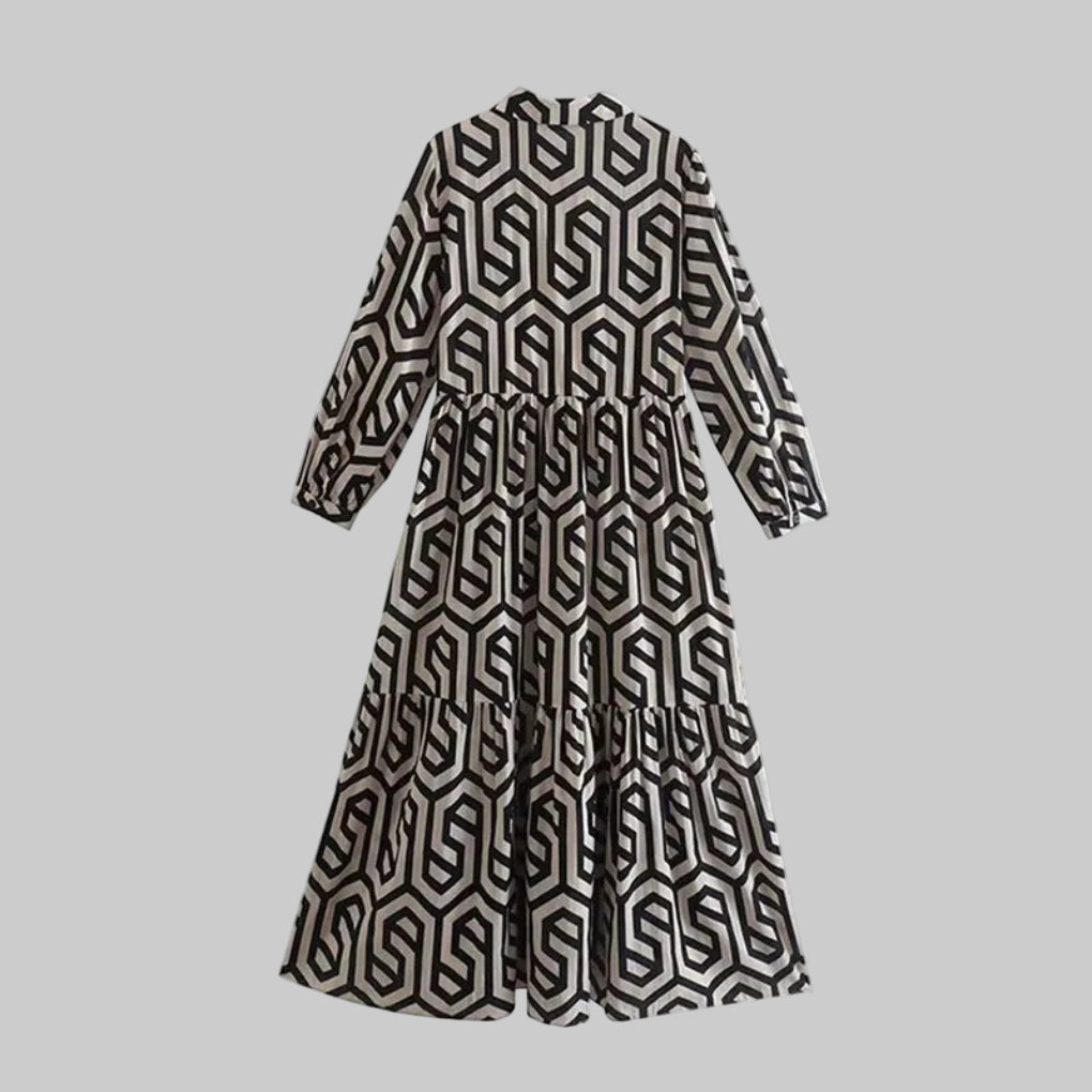 Women’s Long-Sleeve Geometric Dress