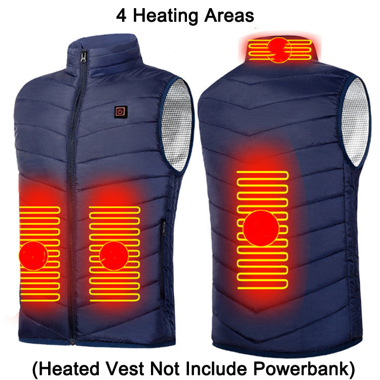 Heated jacket with stand-up collar, USB and up to 9 heat zones