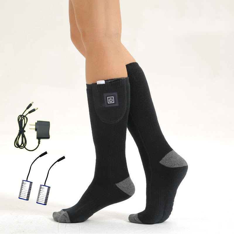 Heated cotton socks, battery, rechargeable or power bank powered