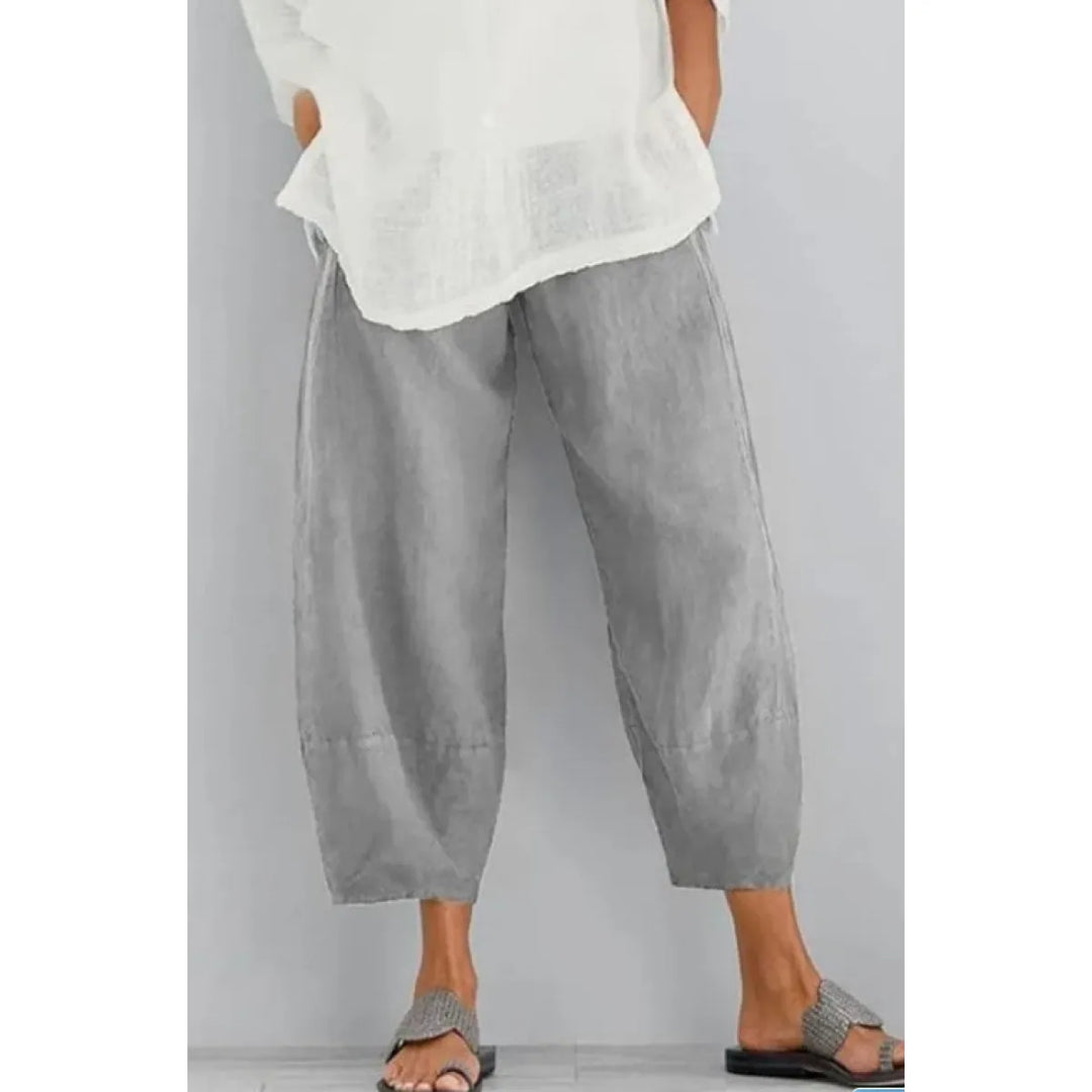 Women's Trousers with Elasticated Waist and Wide Leg
