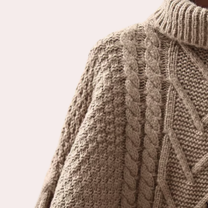 Stylish Knitted Polo-Neck Jumper for Women - Lina