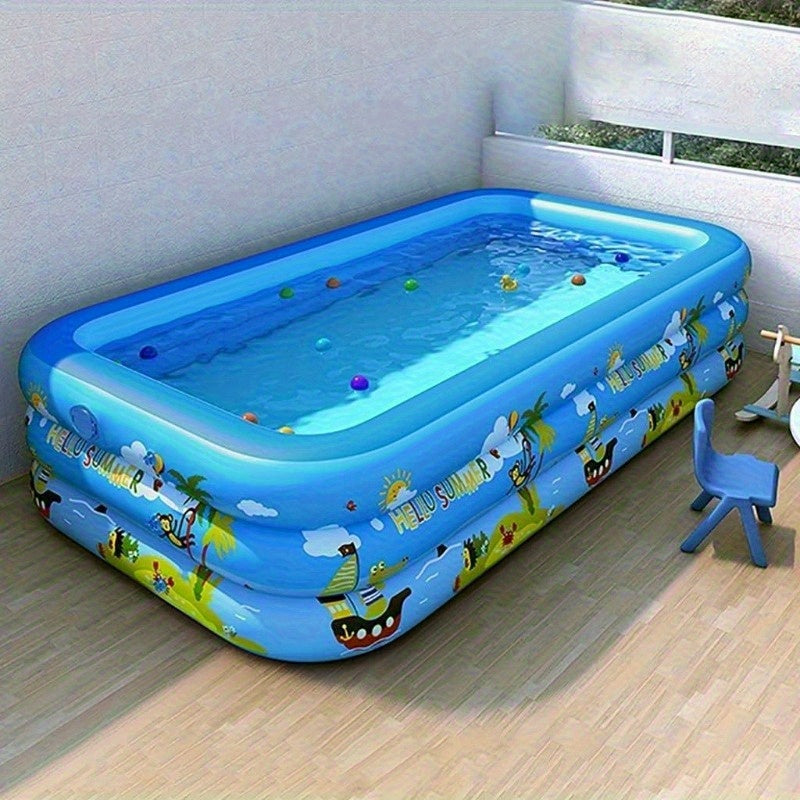Ocean Splash Inflatable Paddling Pool for Kids – Thick PVC for Garden Fun