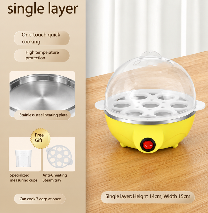 Egg Cooker – Fast Cooking, Poached Eggs and Omelette Preparation with Automatic Shut-Off