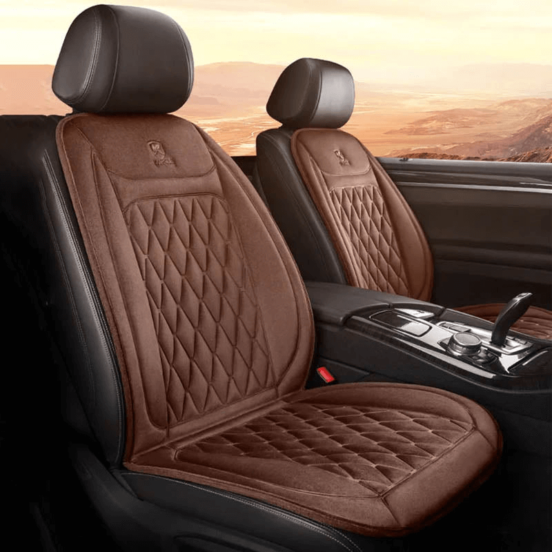 Heated car seat cover with adjustable heat