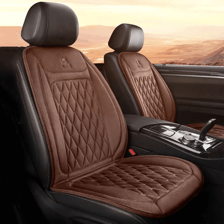 Heated car seat cover with adjustable heat