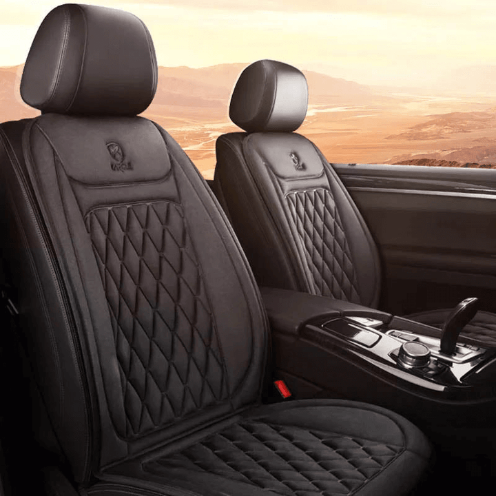 Heated car seat cover with adjustable heat