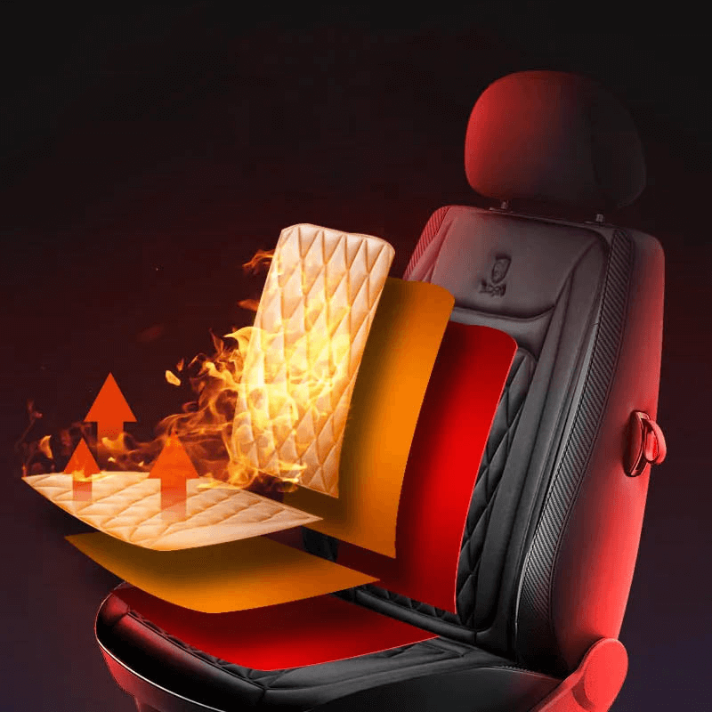 Heated car seat cover with adjustable heat