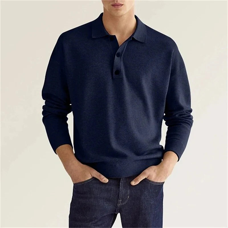 Long Sleeve Polo Shirt for Men