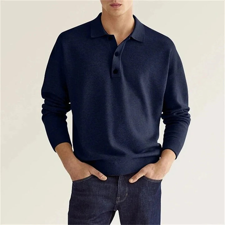 Long Sleeve Polo Shirt for Men