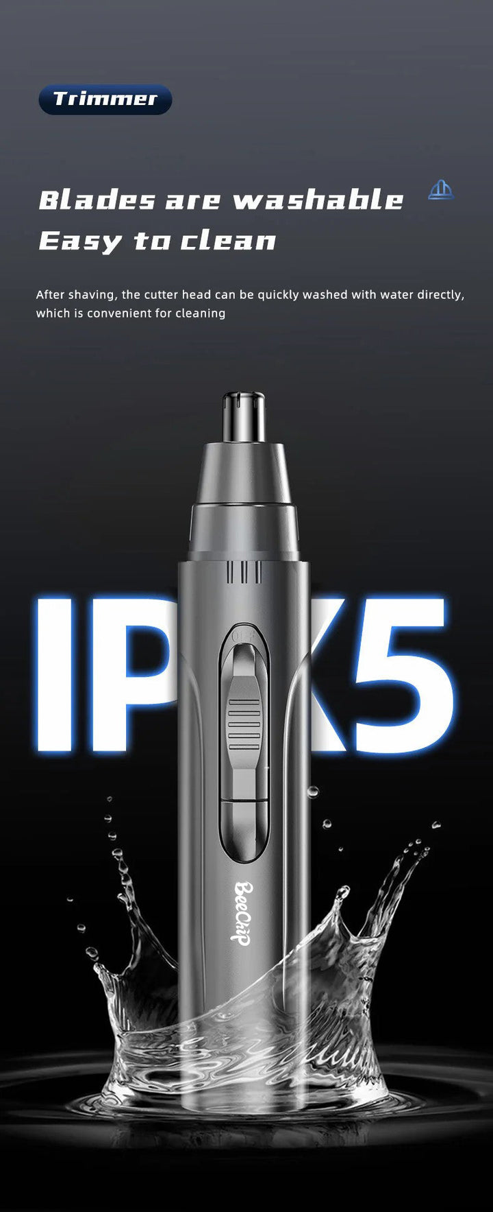 Painless Nose & Ear Hair Trimmer – Precise Grooming with Maximum Comfort