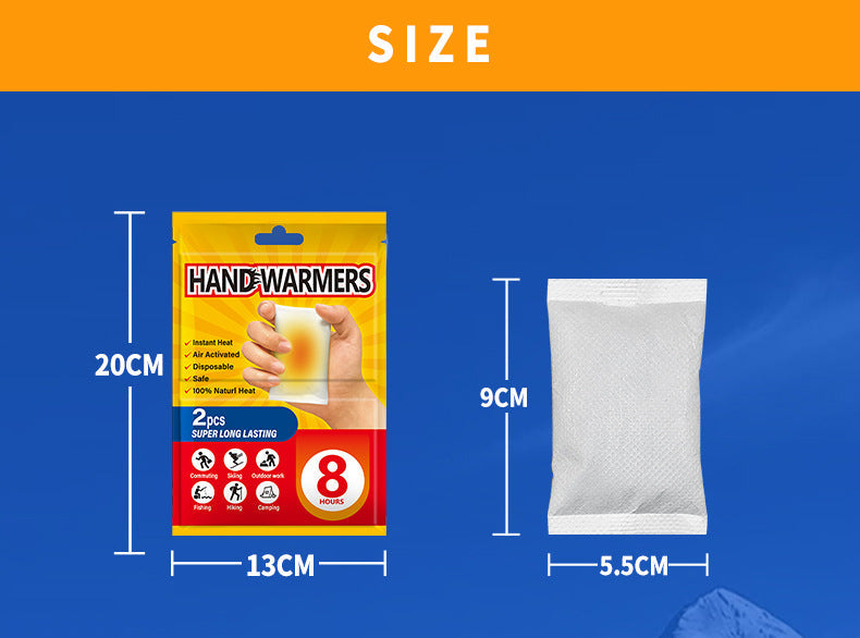 Self-heating disposable hand warmers, 2 per pack