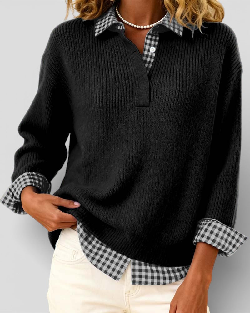 Smart Knitted V-Neck Jumper