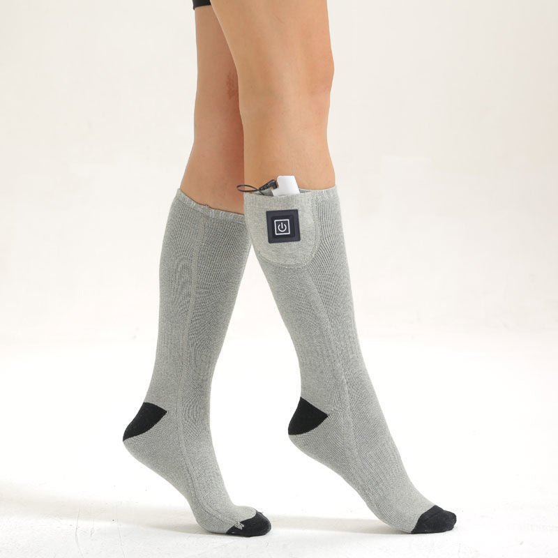Heated cotton socks, battery, rechargeable or power bank powered