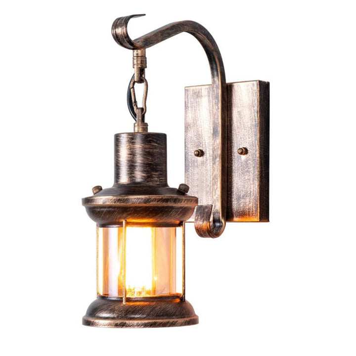 Silva Industrial Retro Wall Light Black/Bronze Interior Metal/Glass