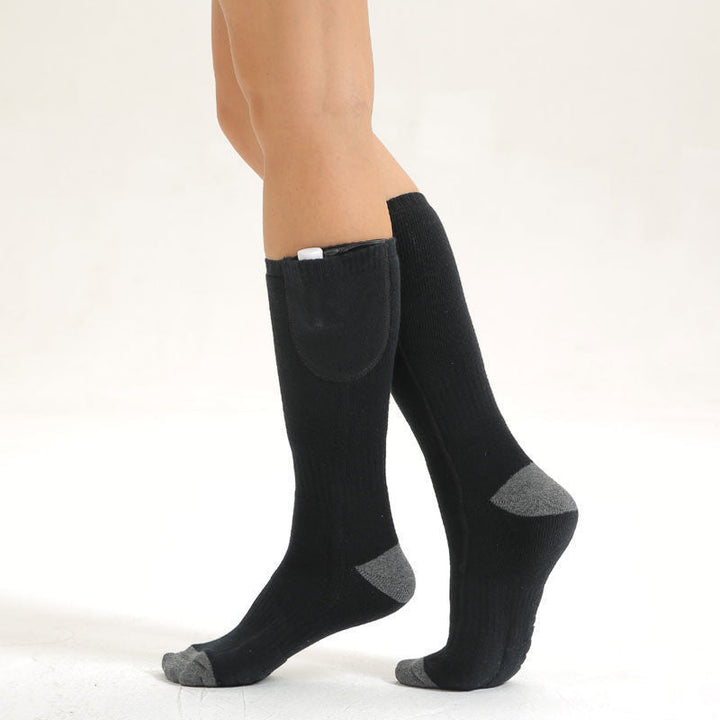 Heated cotton socks, battery, rechargeable or power bank powered