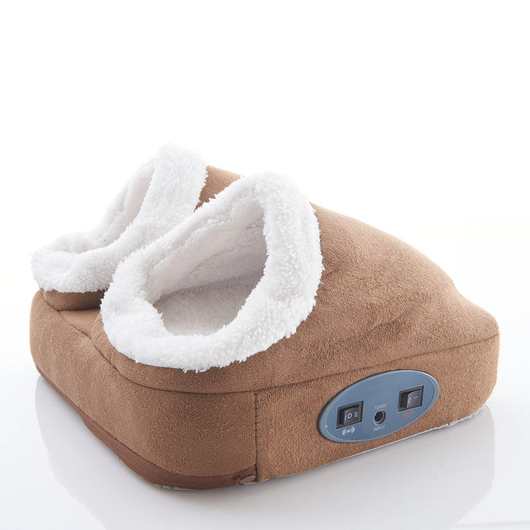 Electric Foot Massager Heated Warmer Vibrating Fleece Lined Dual Pocket