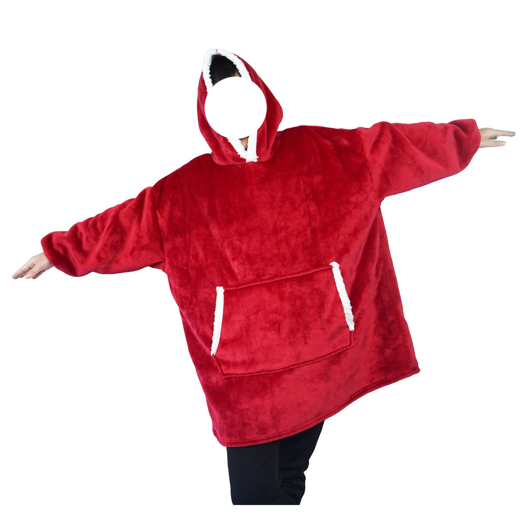 Blanket hoodie in flannel with hood and pocket – one size