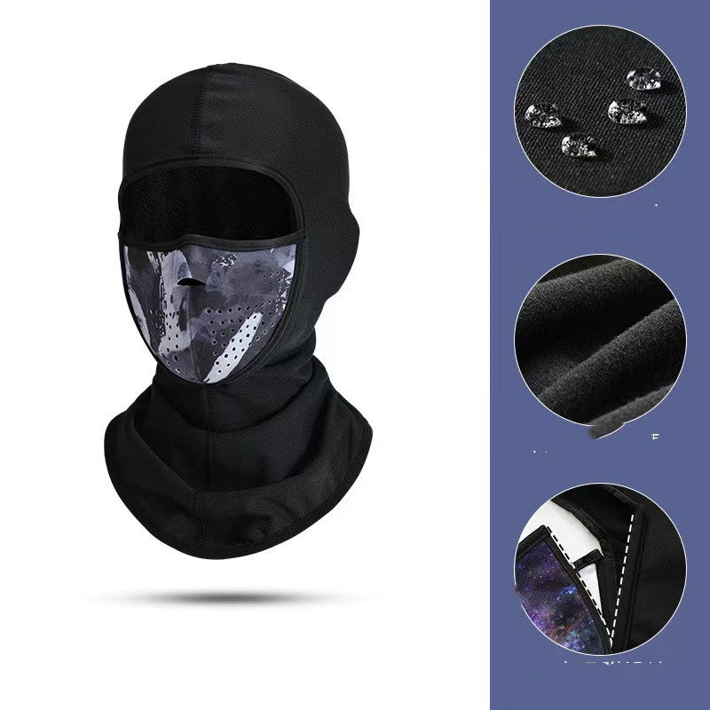 Ski mask for nose and mouth – warm, windproof, with drawstring