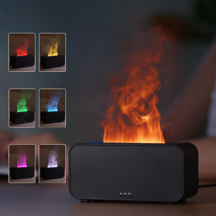 Flame humidifier with jellyfish rings and timer, 120 ml